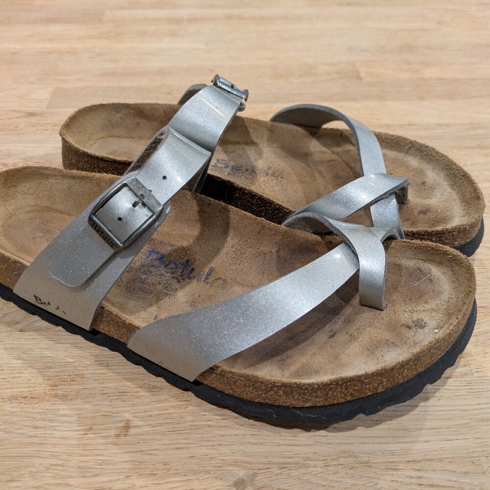 Women's size 8 Betula by Birkenstock silver sandals